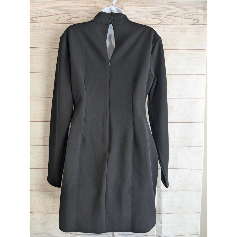 Lulu's Long Sleeve Bodycon Black Dress Mini Cut Out Dress XL - Picture 3 of 9